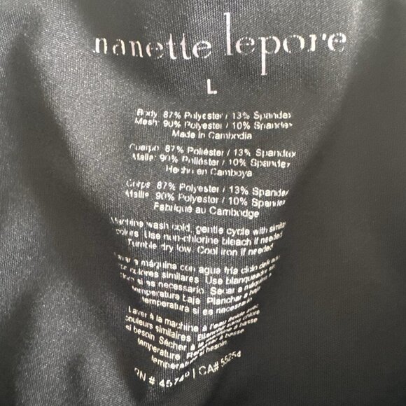 Nanette Lepore Leggings Women’s Large Black & White Lace Print - Picture 3 of 8